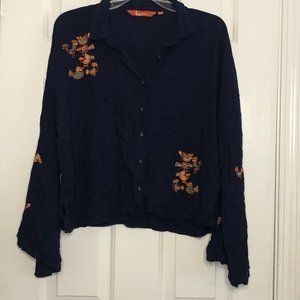 Crop-Top Embroidered Long Sleeve